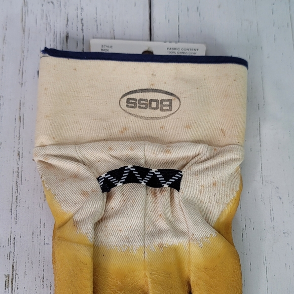 BOSS Power Grip Heavy Duty Latex Coated Crinkle Grip Work Gloves Men's One Size - Picture 6 of 11